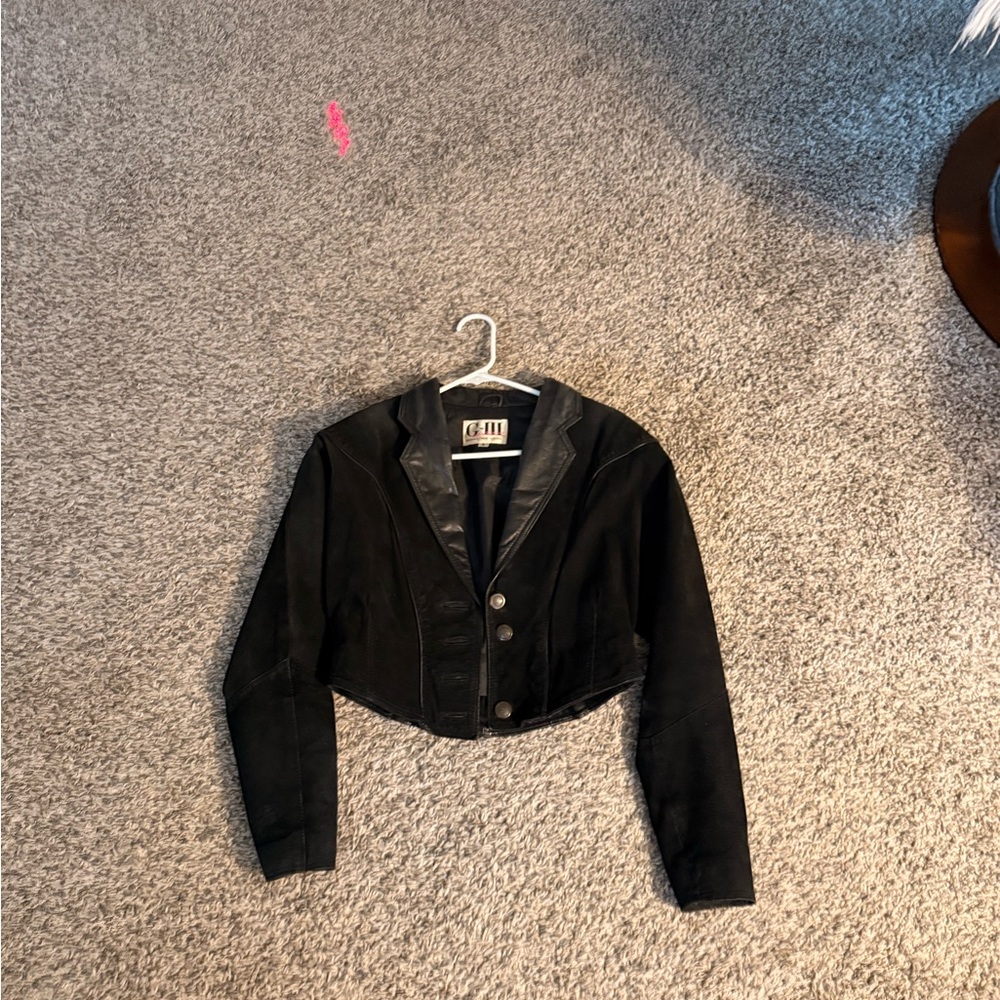 G-III Women's Black Leather Jacket